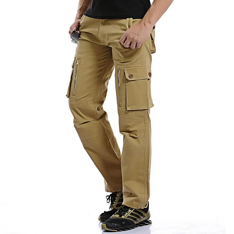 Men's Cotton Cargo Pants With Zipper