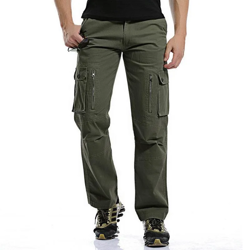 Men's Cotton Cargo Pants With Zipper