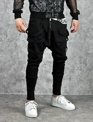 Men's Spring/Autumn Casual Cotton Slim Joggers With Lacing
