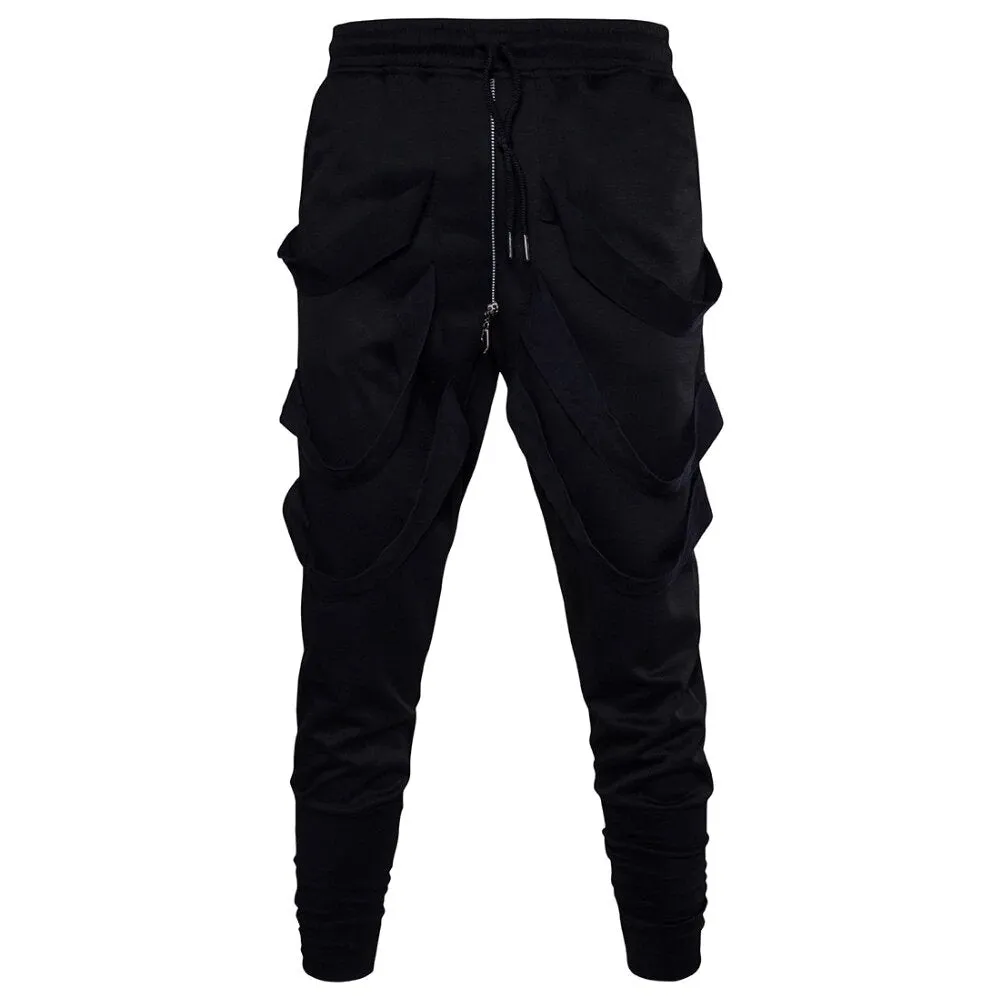 Men's Spring/Autumn Casual Cotton Slim Joggers With Lacing
