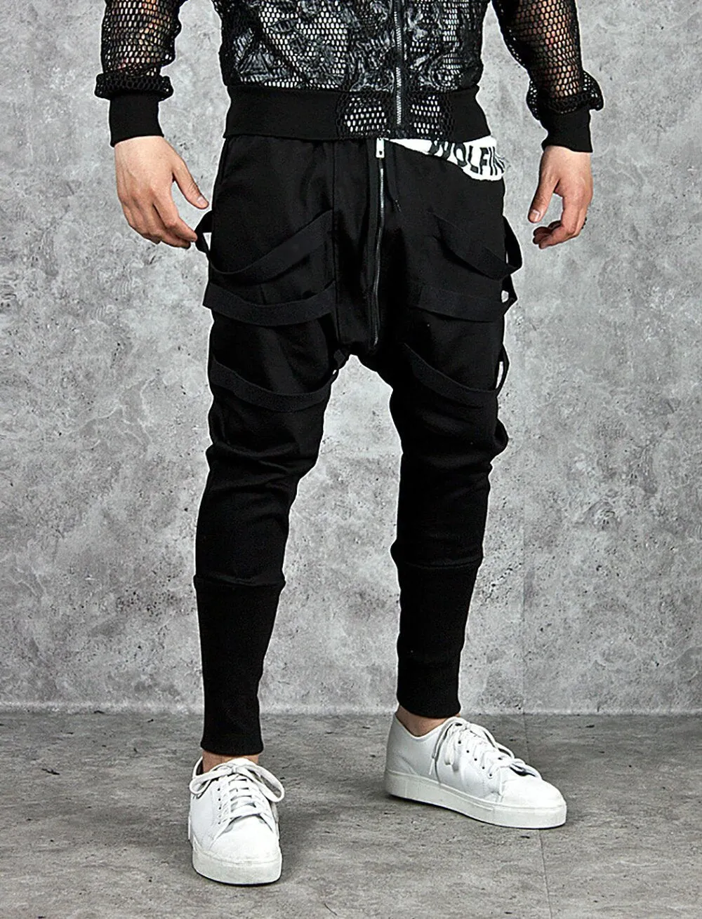 Men's Spring/Autumn Casual Cotton Slim Joggers With Lacing