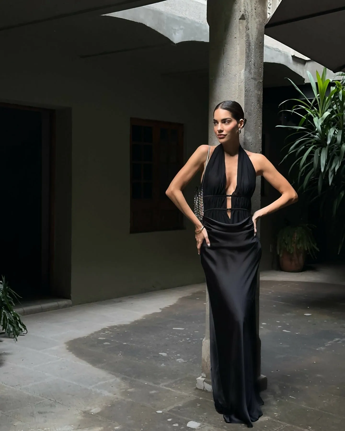 Misha Celine Satin Maxi Dress