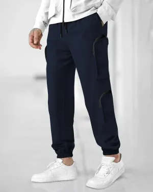 Navy Blue Multi Pockets Baggy fit oversized Cargo Joggers