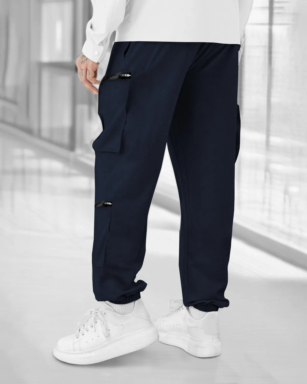 Navy Blue Multi Pockets Baggy fit oversized Cargo Joggers