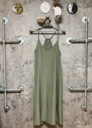 olive green slip dress