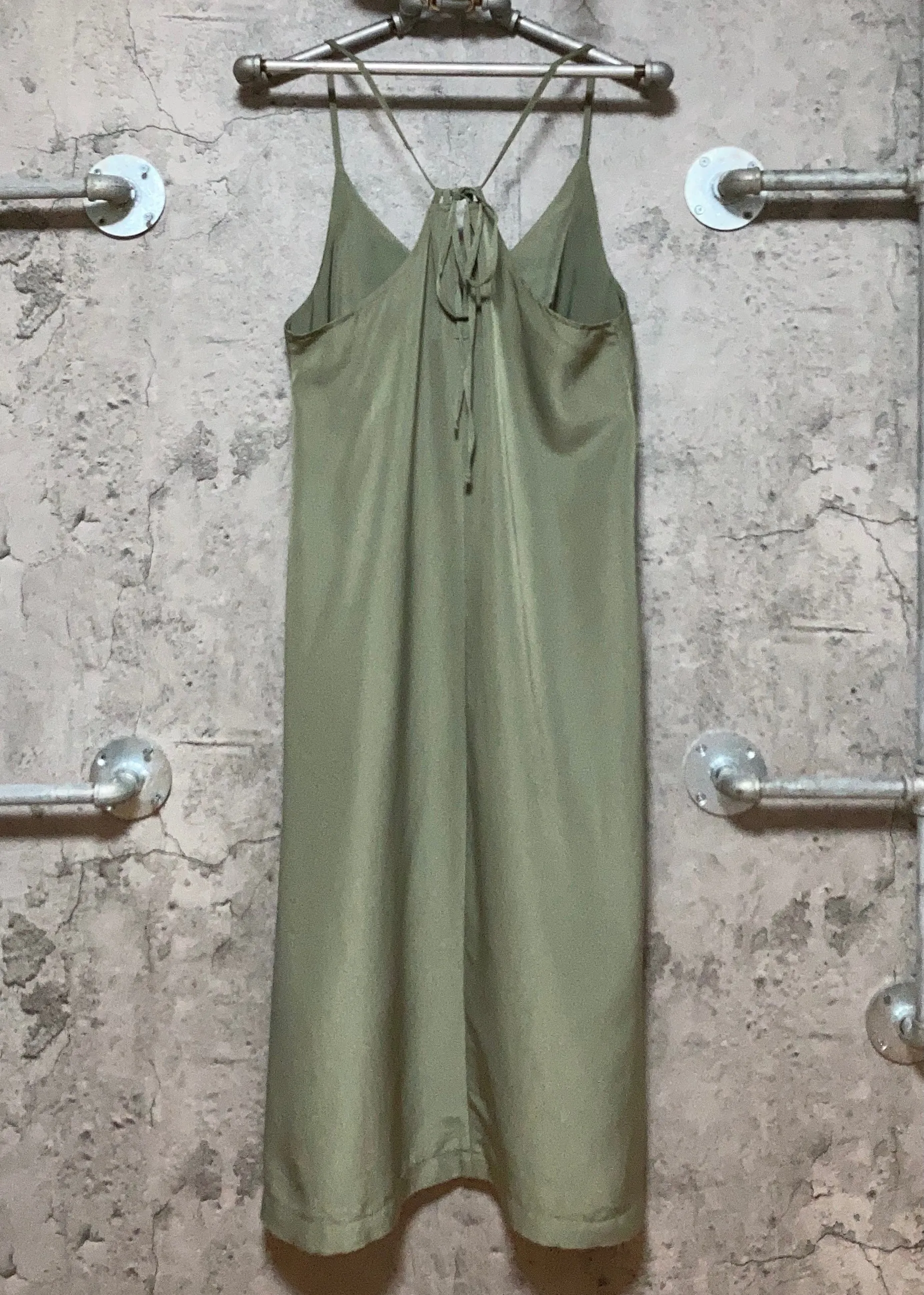 olive green slip dress