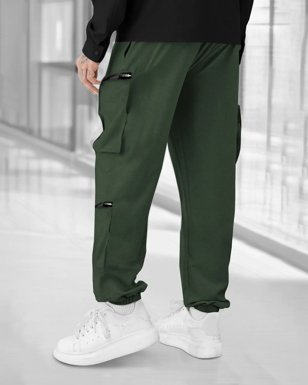 Olivegreen Multi Pockets Baggy fit oversized Cargo Joggers