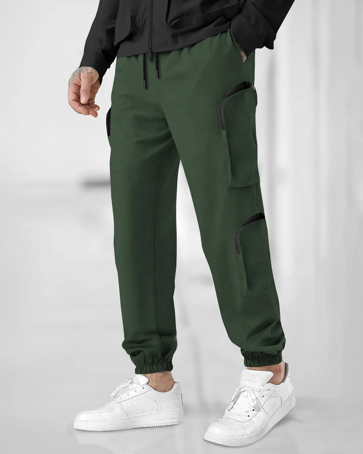 Olivegreen Multi Pockets Baggy fit oversized Cargo Joggers