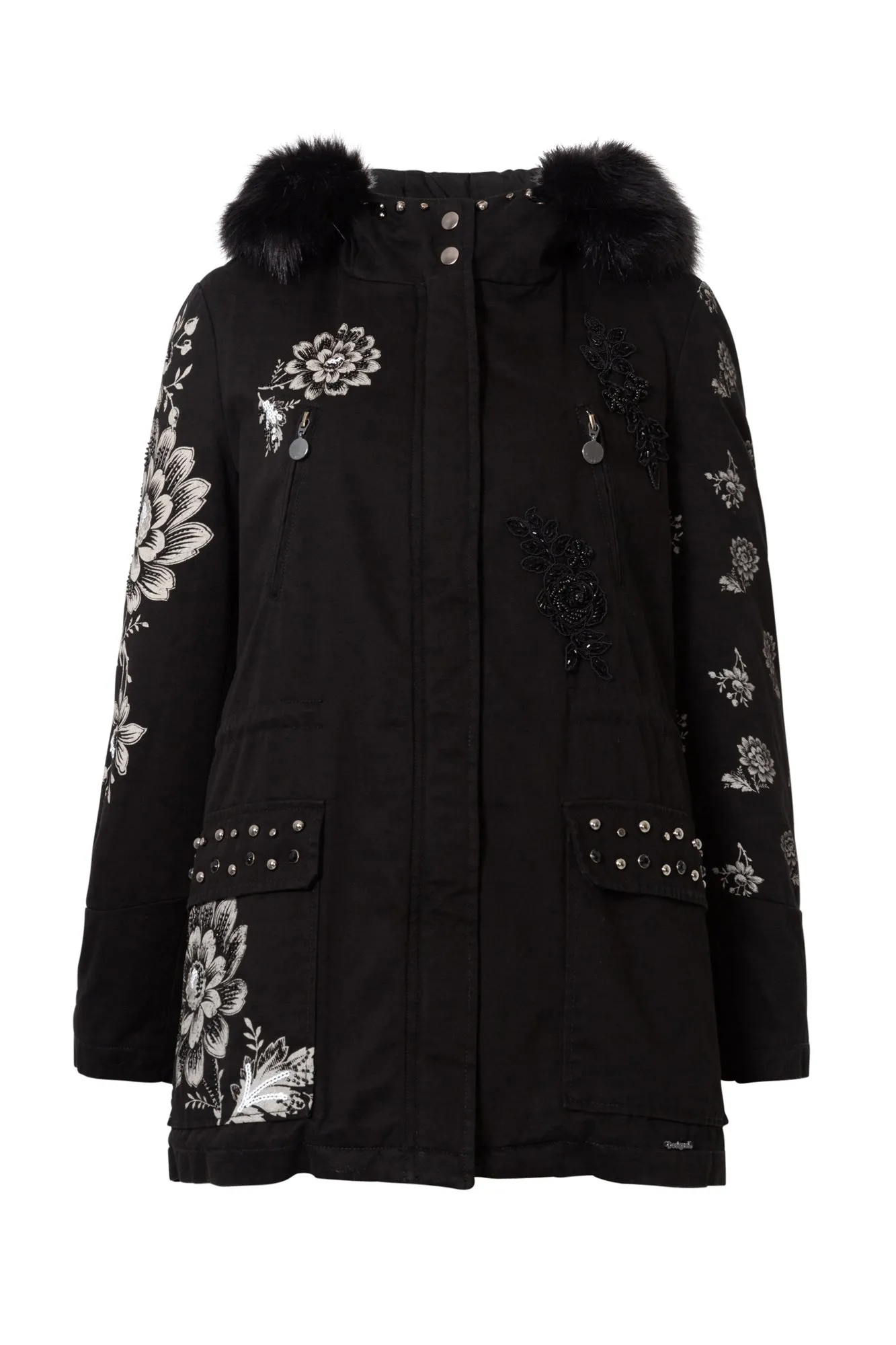 Parla Floral Thick Parka Jacket Desigual Style 19WWEW91