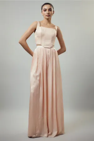 Peach Corset & Flared Pants