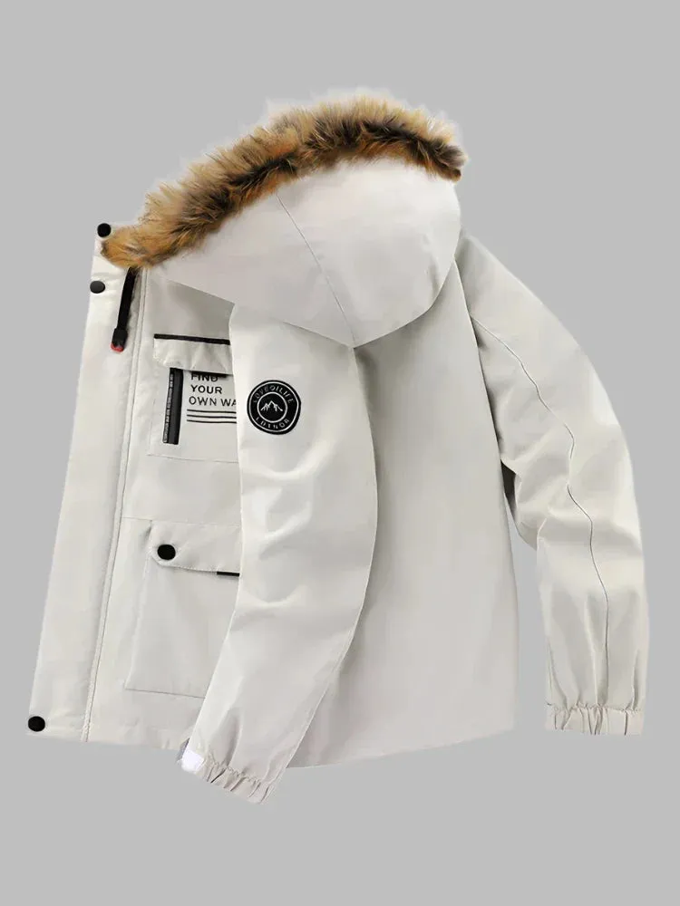 PolarQuest Parka | Warmer Langer Wasserdichter Parka Wintermantel für Herren mit Pelzkragen