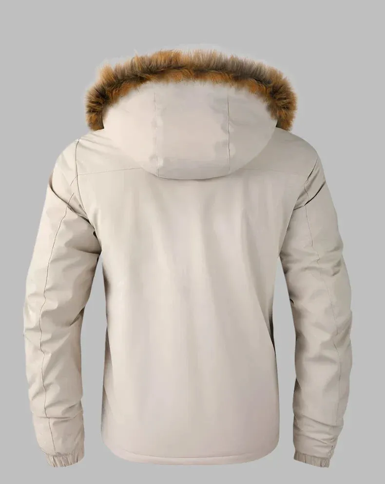 PolarQuest Parka | Warmer Langer Wasserdichter Parka Wintermantel für Herren mit Pelzkragen