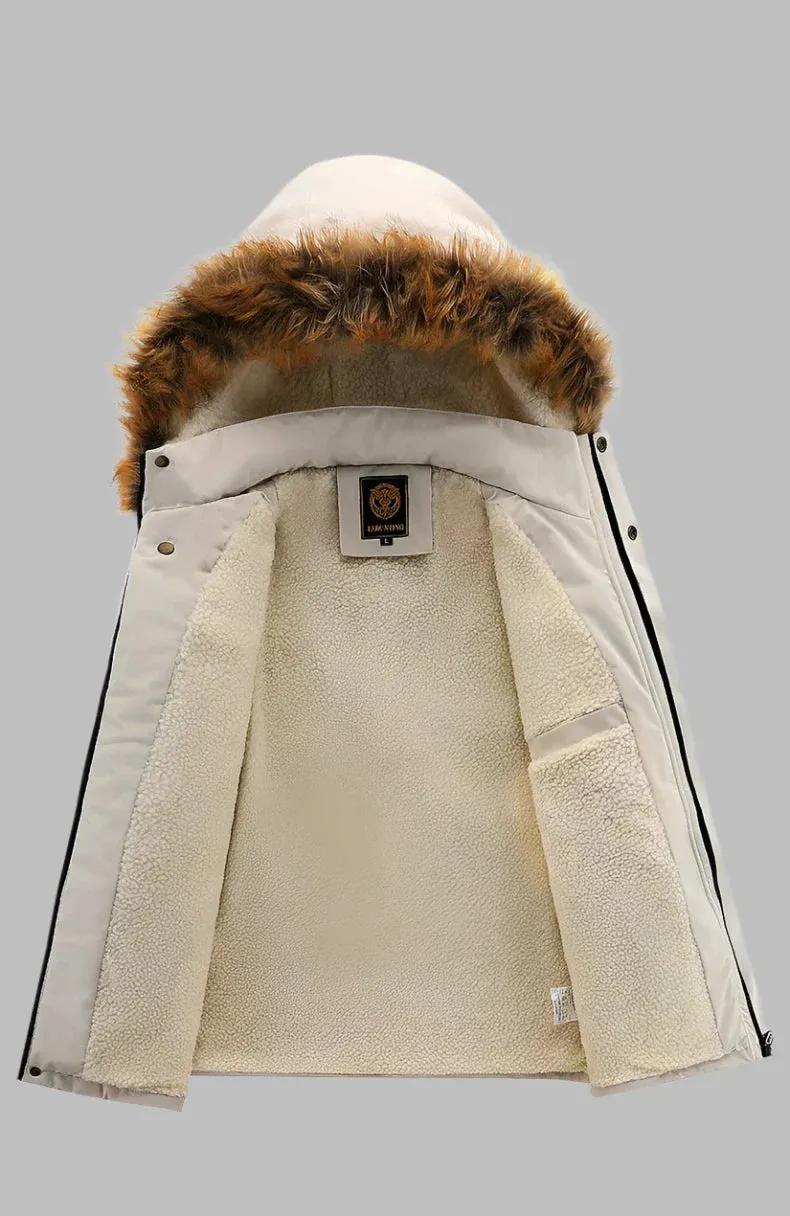 PolarQuest Parka | Warmer Langer Wasserdichter Parka Wintermantel für Herren mit Pelzkragen