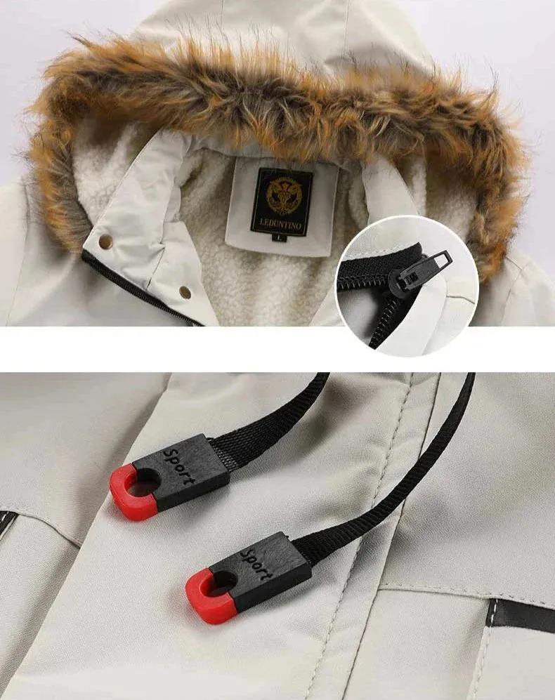 PolarQuest Parka | Warmer Langer Wasserdichter Parka Wintermantel für Herren mit Pelzkragen