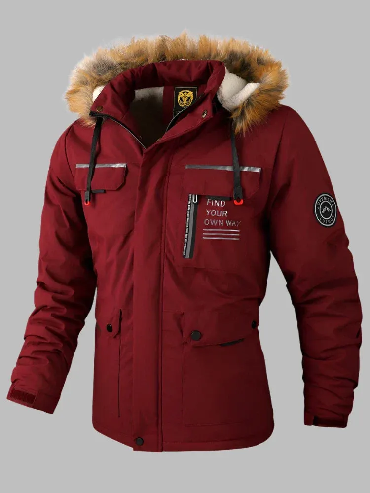 PolarQuest Parka | Warmer Langer Wasserdichter Parka Wintermantel für Herren mit Pelzkragen