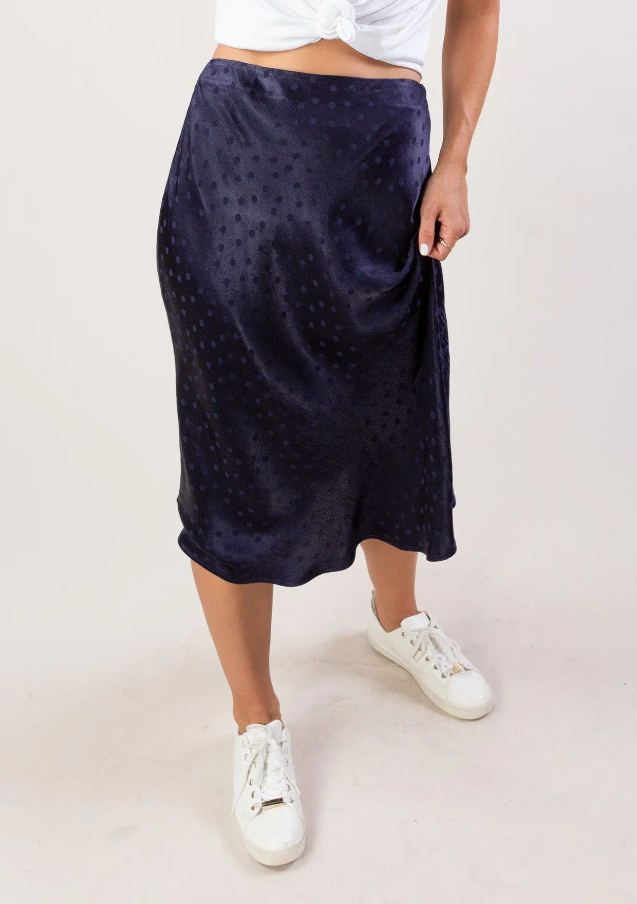 Polka Dot Midi Skirt