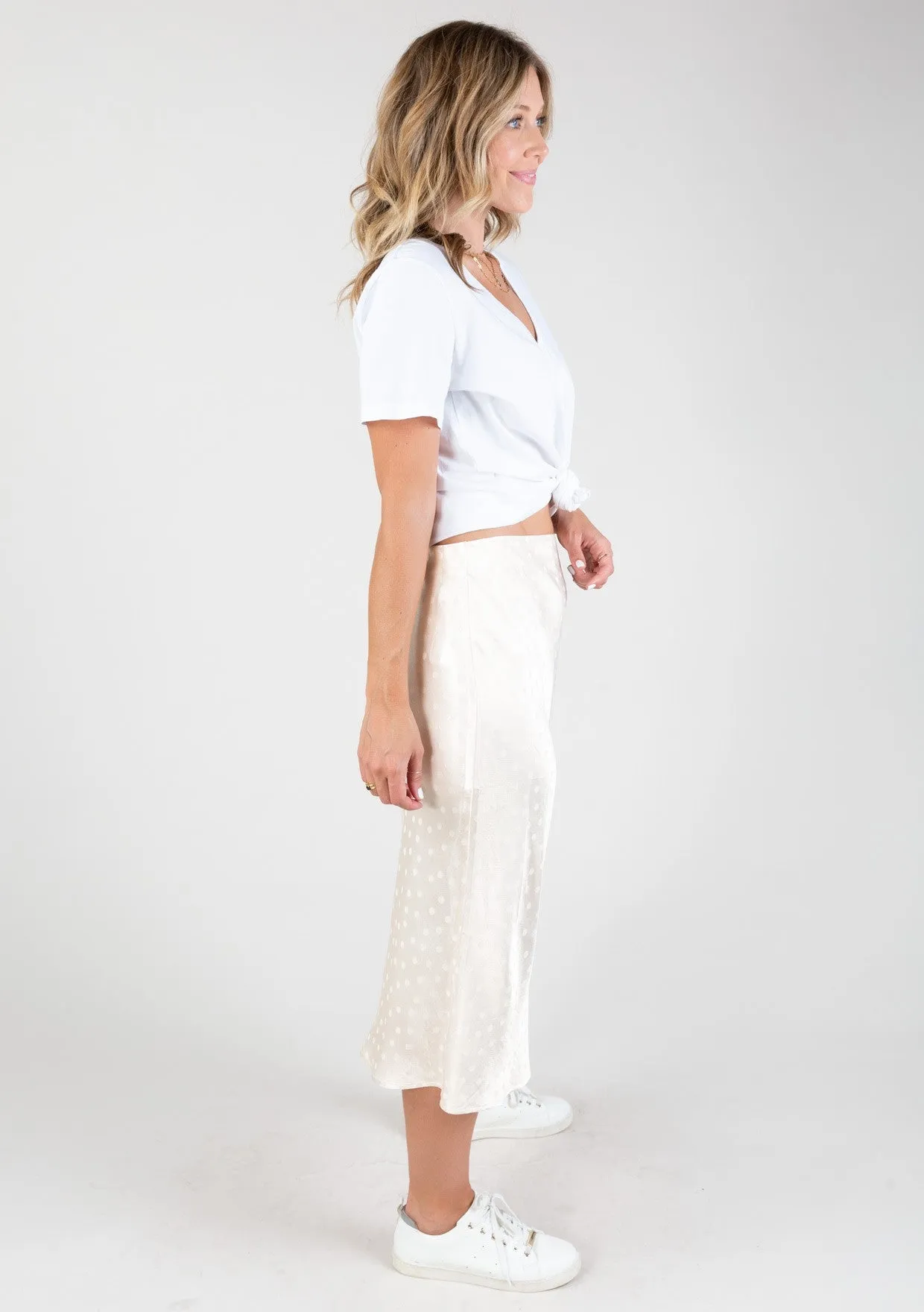 Polka Dot Midi Skirt