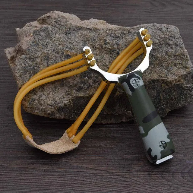 Professional Powerful Slingshot Sling shot Aluminium Alloy Slingshot Catapult Camouflage Bow Outdoor Slingshot Hunting Bow