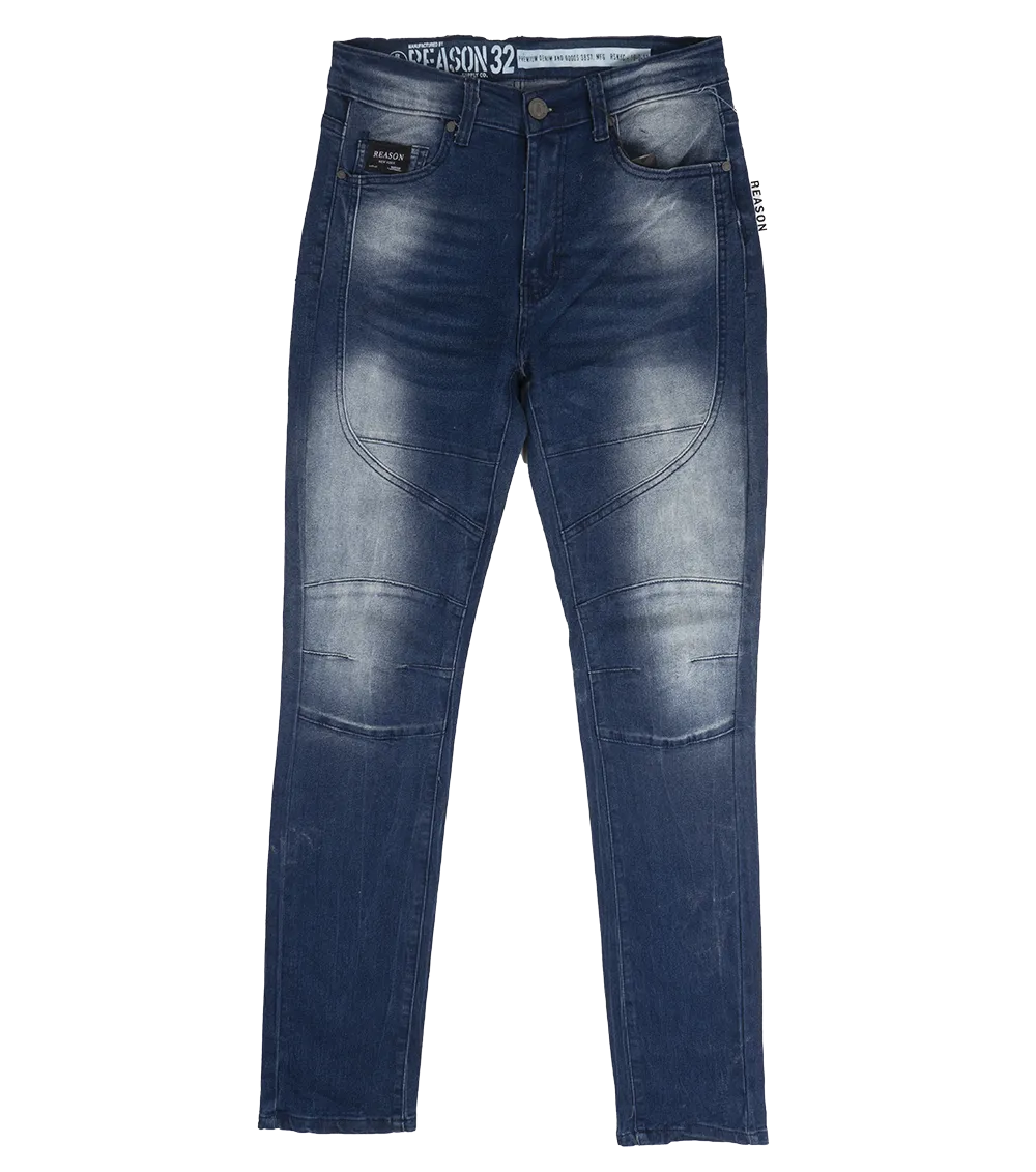 REASON DISTRESSED DENIM JEANS BLUE - DF-31