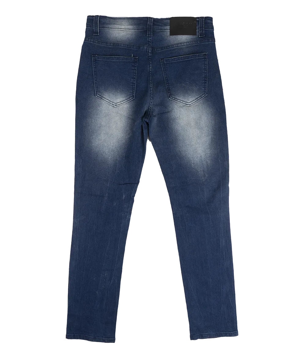 REASON DISTRESSED DENIM JEANS BLUE - DF-31
