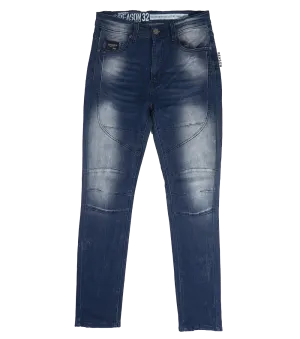 REASON DISTRESSED DENIM JEANS BLUE - DF-31