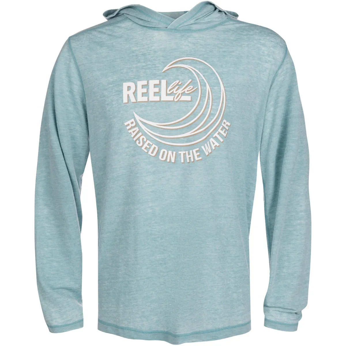 Reel Life Ocean Washed Circle Palm Pullover Hoodie - Adriatic Blue