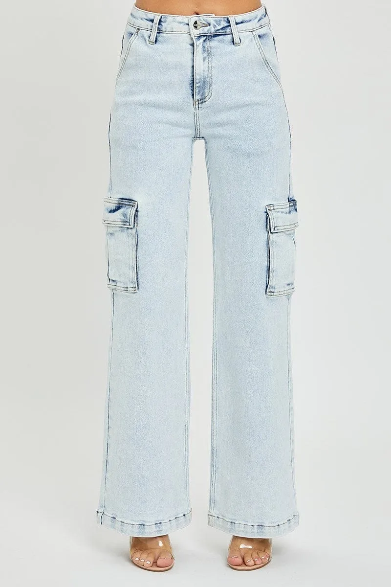 Risen High Rise Wide Cargo Jeans