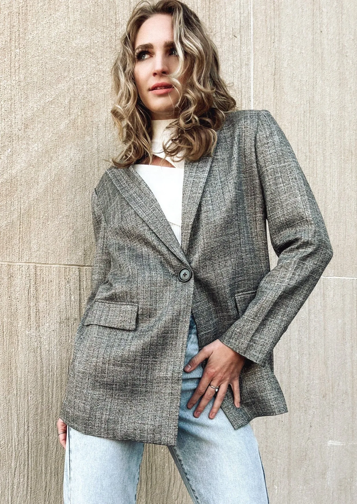 Rochester Grey Herringbone Blazer