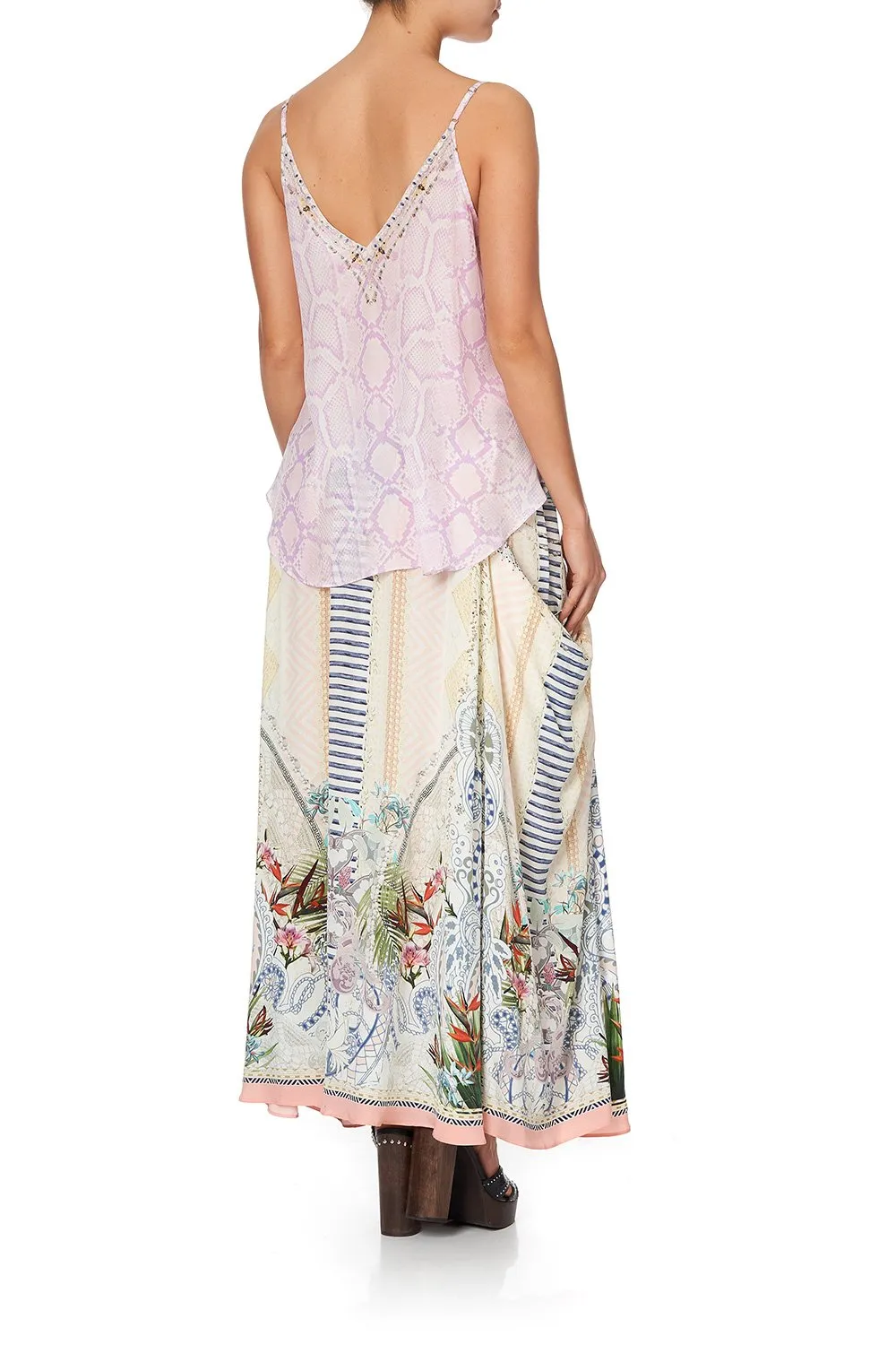 SHIRRED WAIST POCKET SKIRT BEACH SHACK
