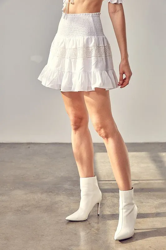 Smocked Tiered Mini Skirt