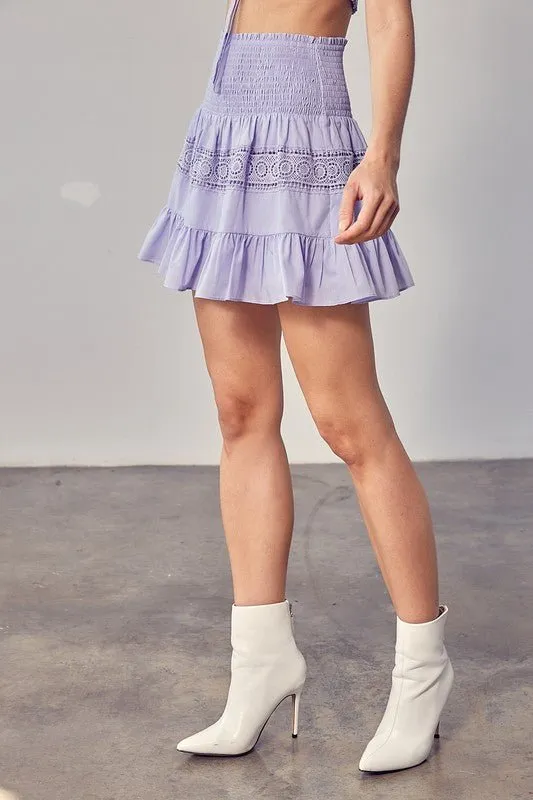 Smocked Tiered Mini Skirt