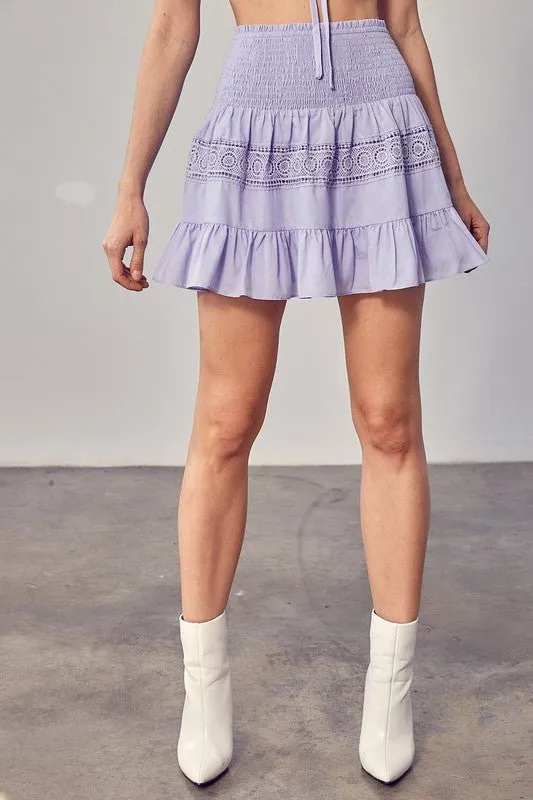 Smocked Tiered Mini Skirt