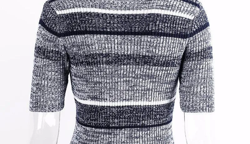 Striped Knitted Bodycon Dress