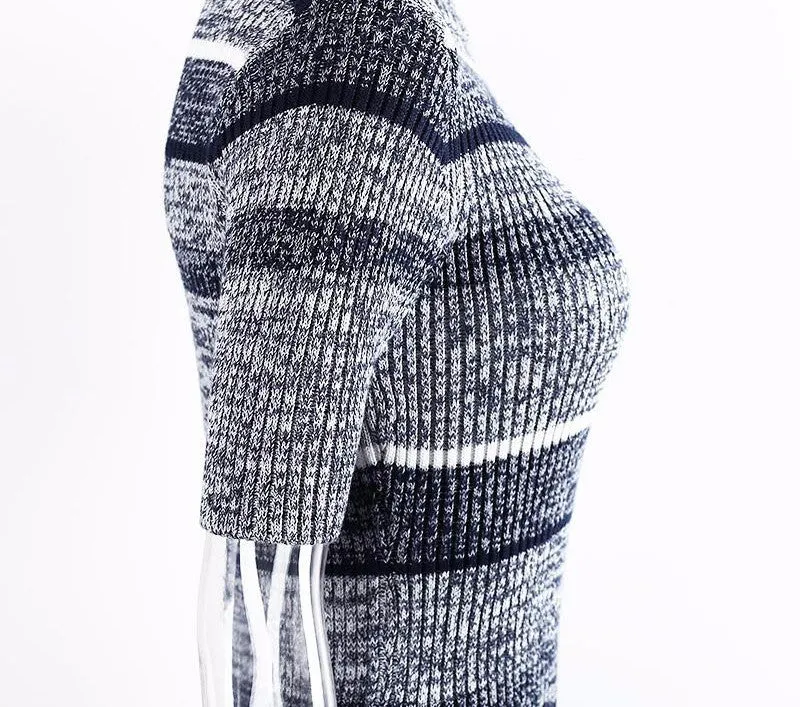 Striped Knitted Bodycon Dress