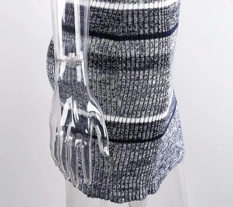 Striped Knitted Bodycon Dress