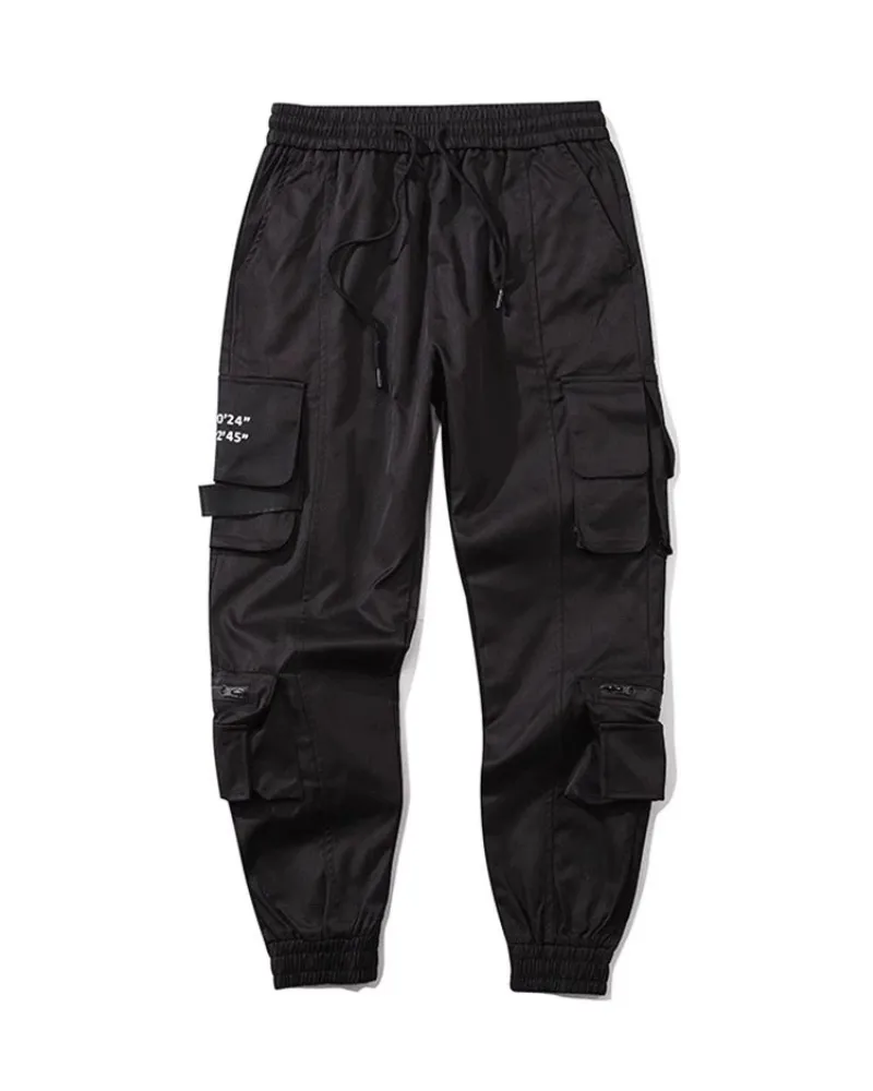 Techwear Slim Black Cargo Pants