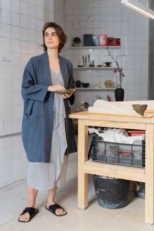TEXTURED COTTON GREY JACKET