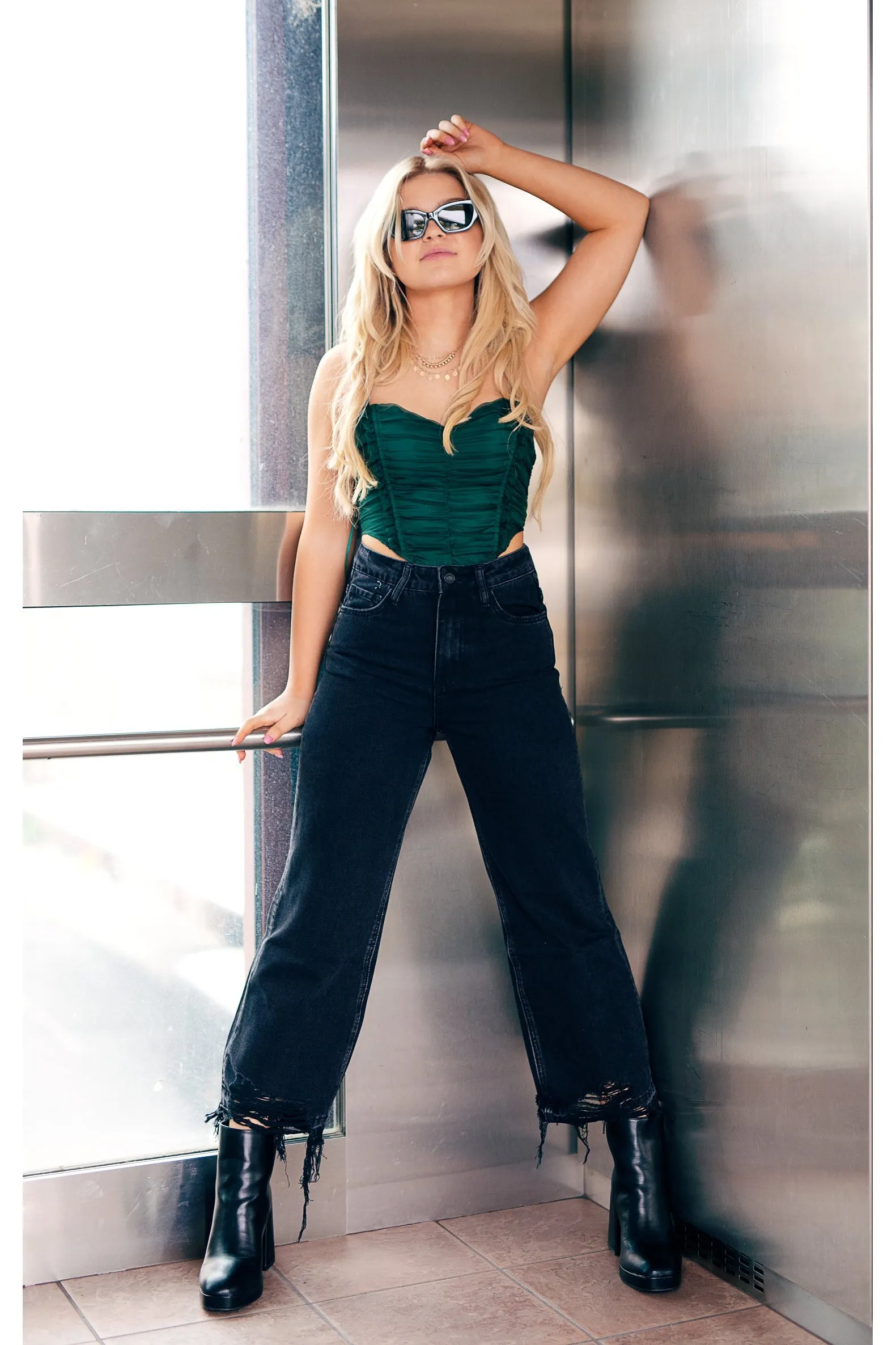The Black Sun Super High Rise Wide Leg Jeans