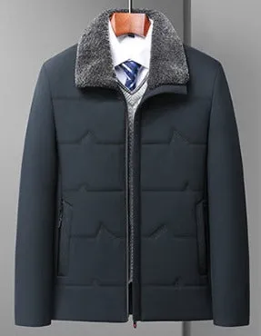 Tommy™ fluwelen dikke kraag gevoerde zwarte parka winterjas