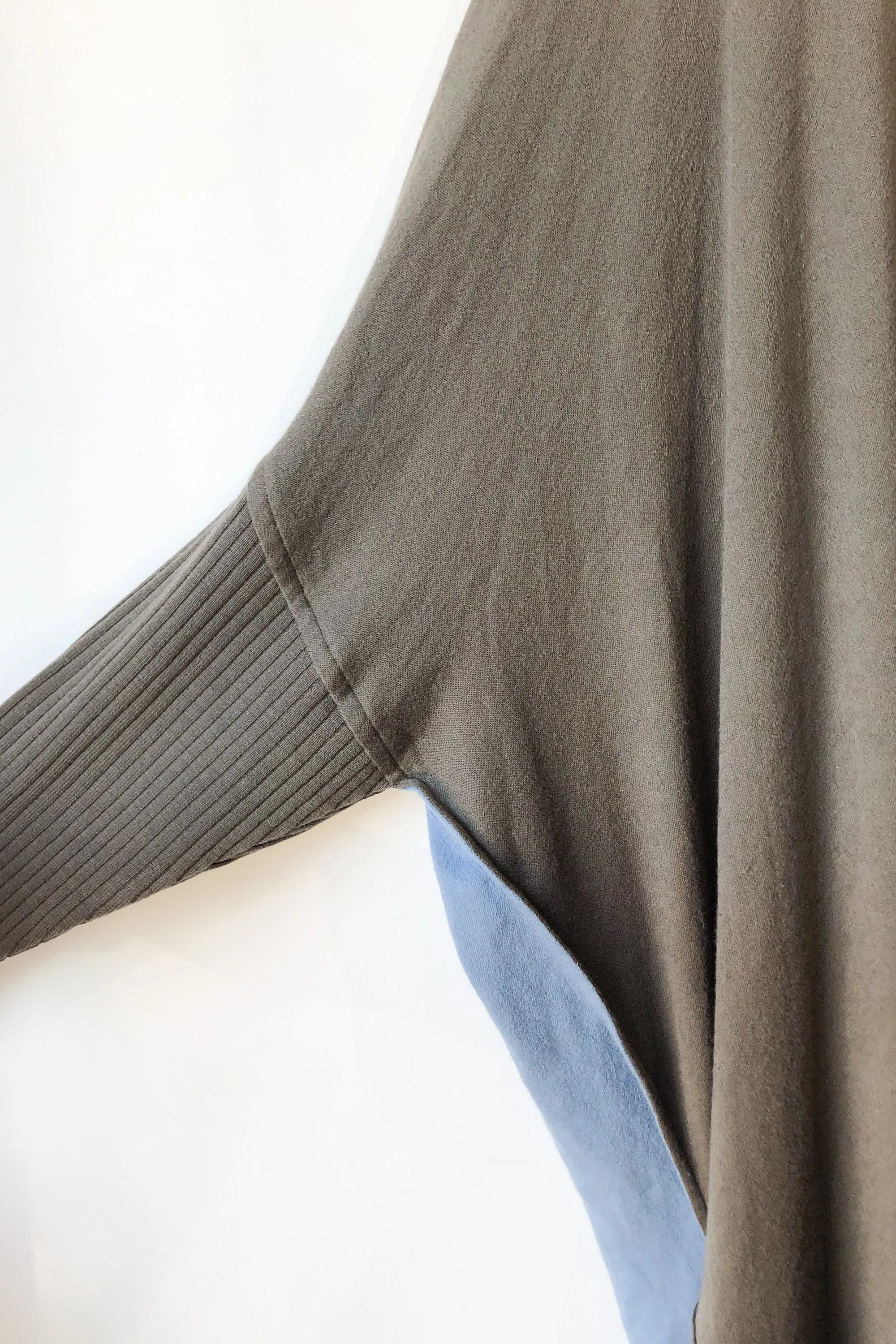 Vintage Issey Miyake Asymmetrical Grey & Blue Wool Dress