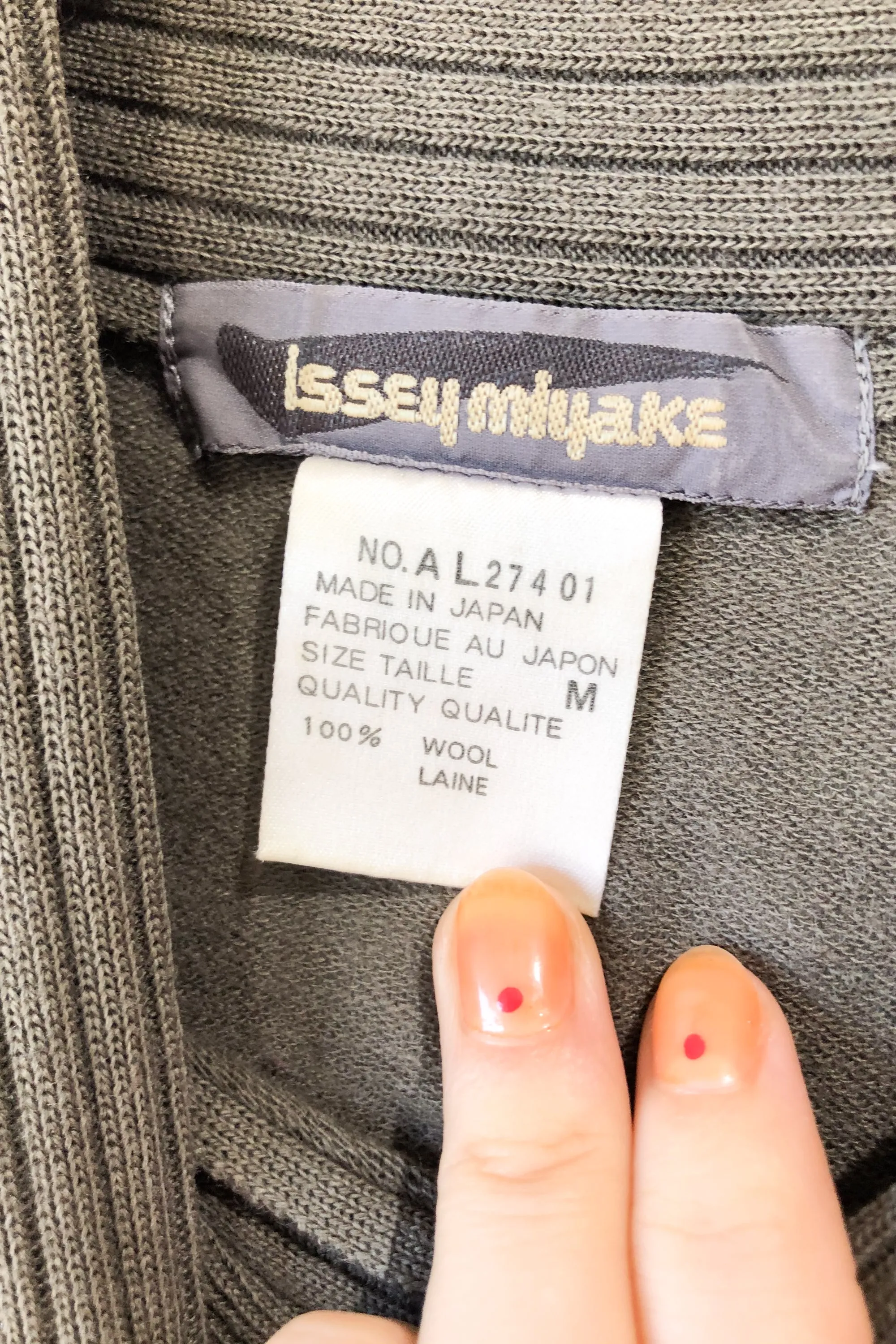 Vintage Issey Miyake Asymmetrical Grey & Blue Wool Dress