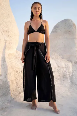 Viscose Wrap Flared Pants