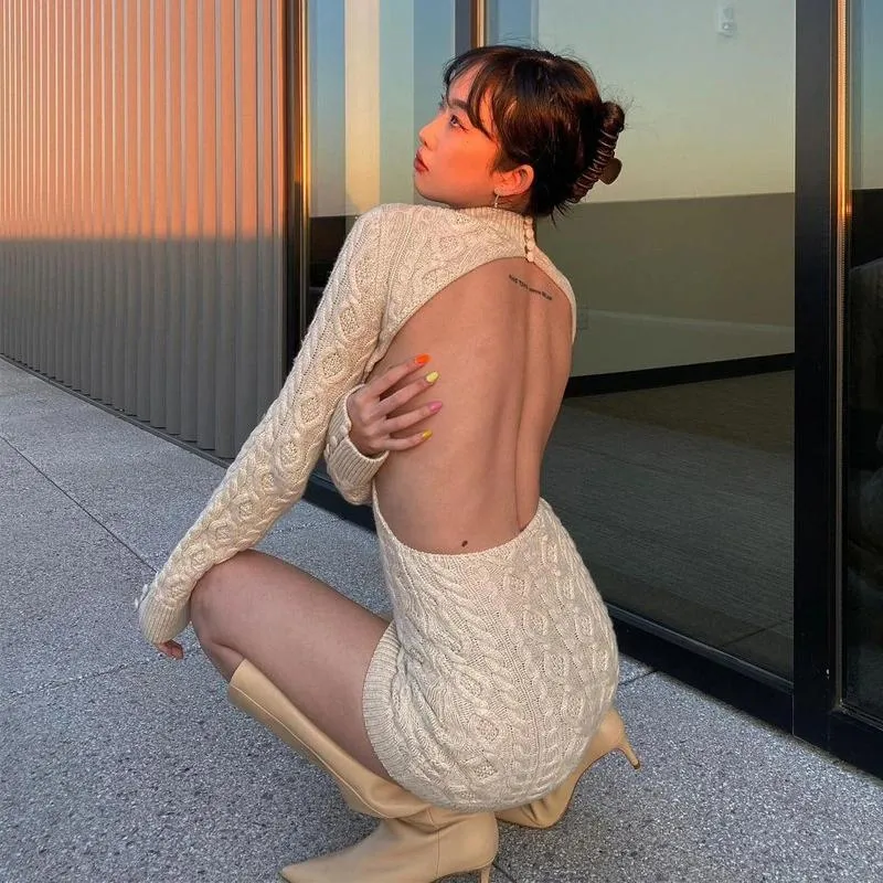 Vvsha Ariana Backless Knitted Dress