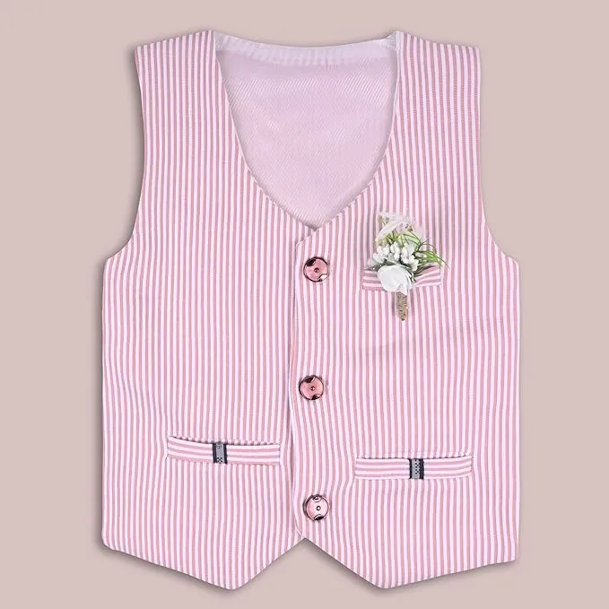 Wish Karo Shirt With Waistcoat And Pant For Boys (bsp007bpnk)