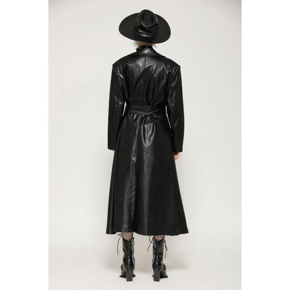 Women's Gothic Faux Leather Studs Coat