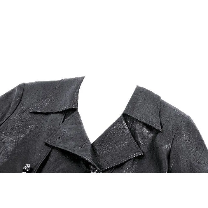 Women's Gothic Faux Leather Studs Coat