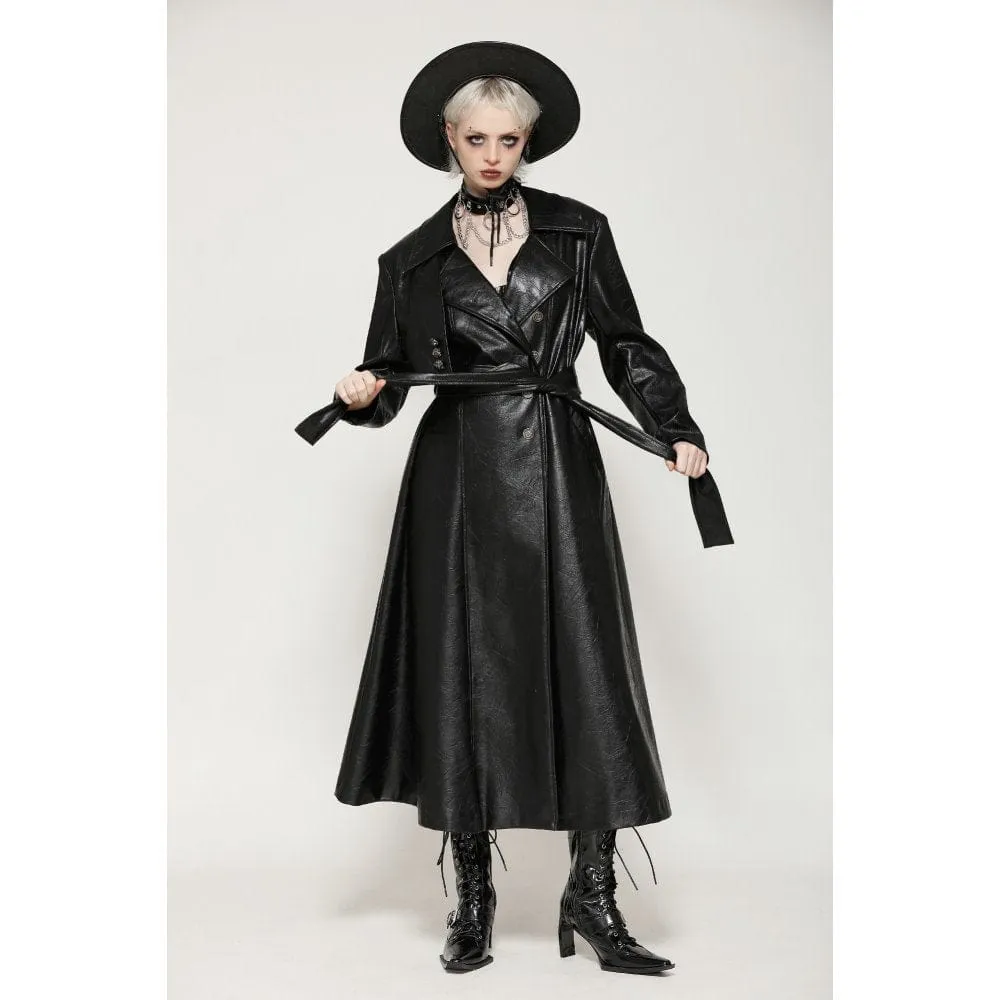 Women's Gothic Faux Leather Studs Coat