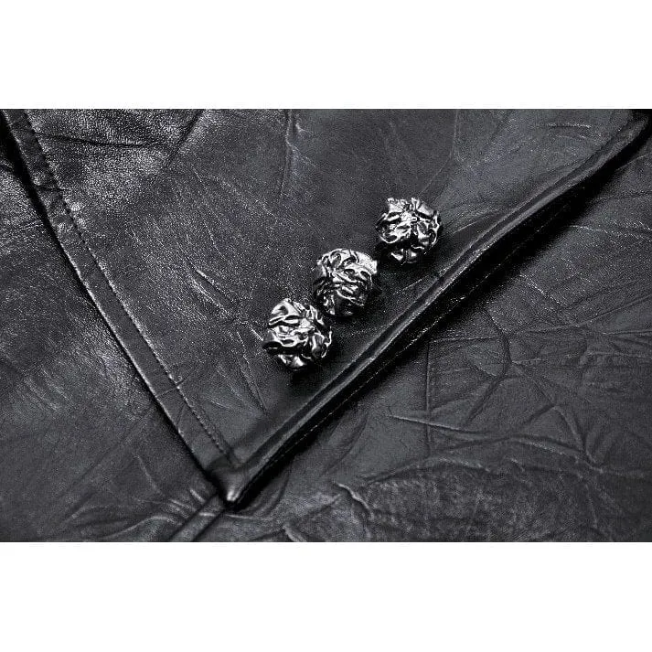 Women's Gothic Faux Leather Studs Coat