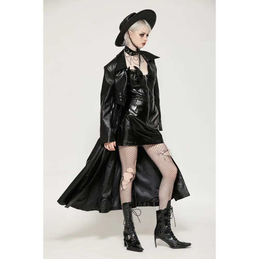 Women's Gothic Faux Leather Studs Coat