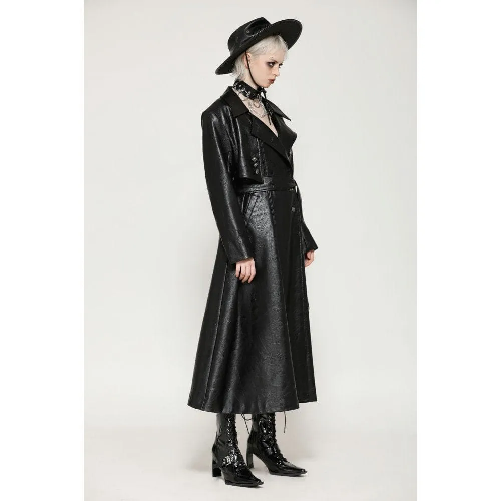 Women's Gothic Faux Leather Studs Coat